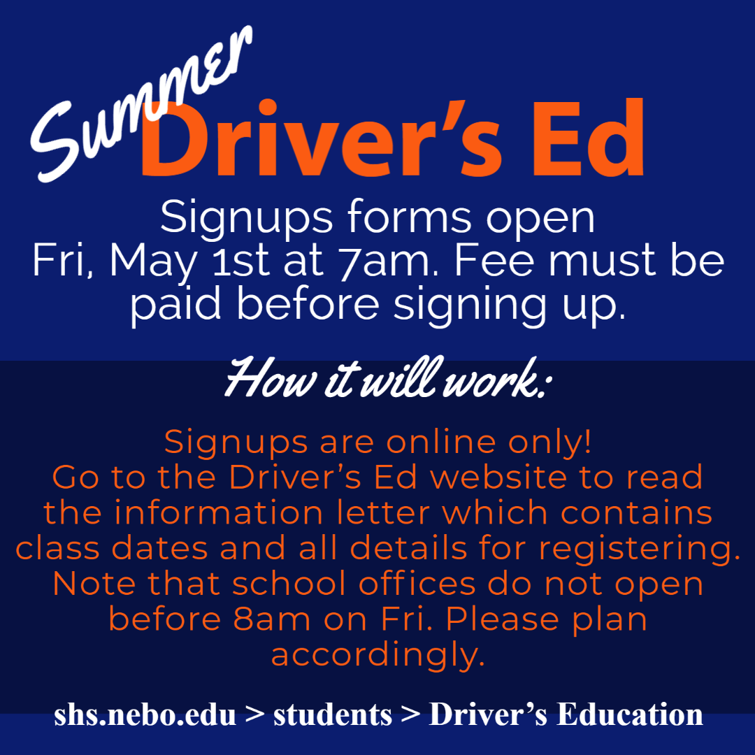 Driver's Ed Summer Registration Springville High School